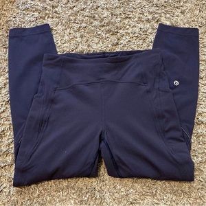 Lululemon Navy Blue 25” Leggings With Side Pockets